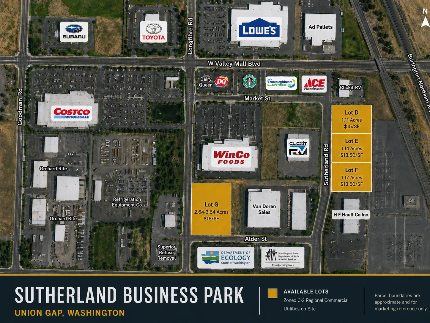 Union Gap commercial corridor aerial